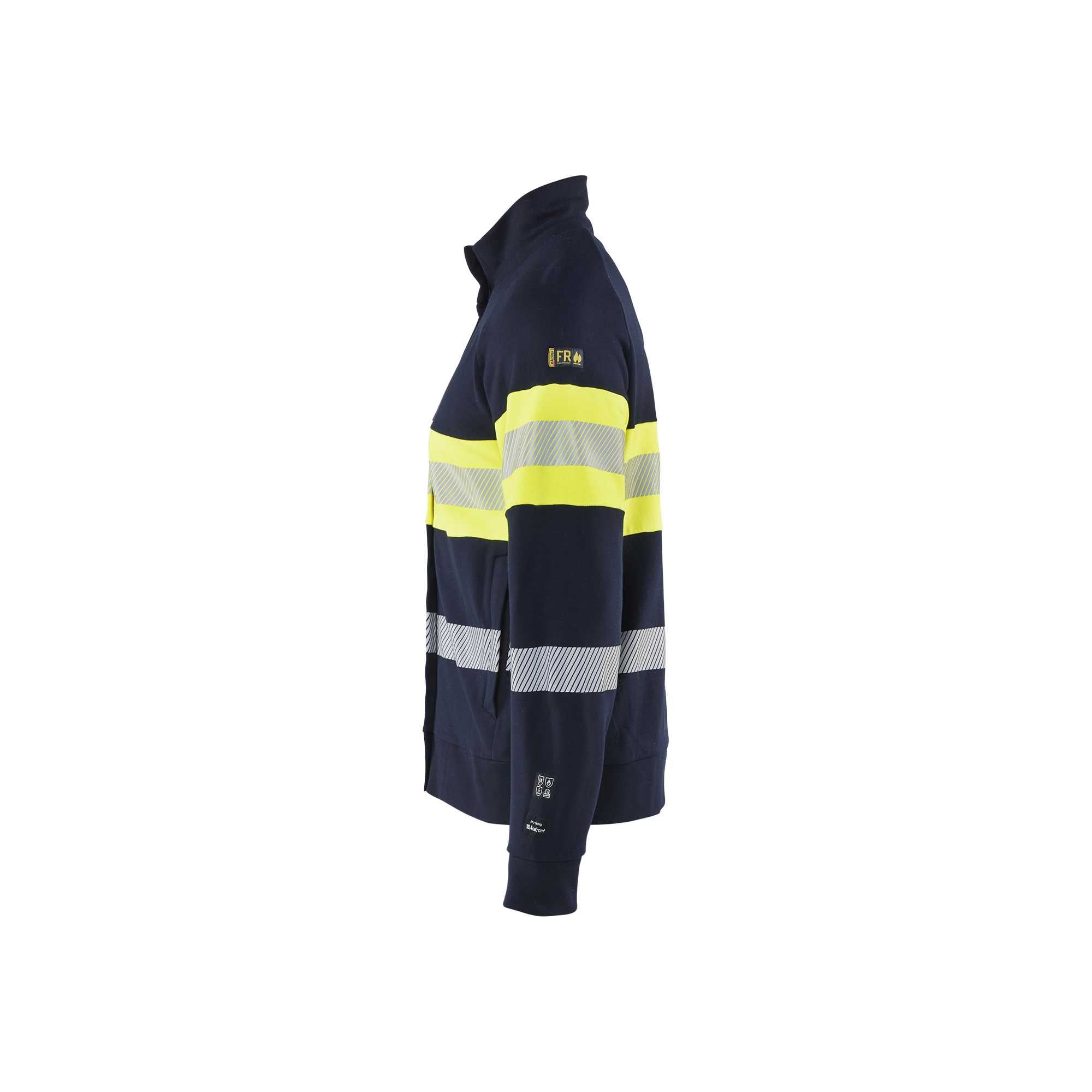 BLAKLADER 34621762 MULTINORM Hi Vis Reflective Full-Zip Work Sweatshirt MEN - Flame Retardant